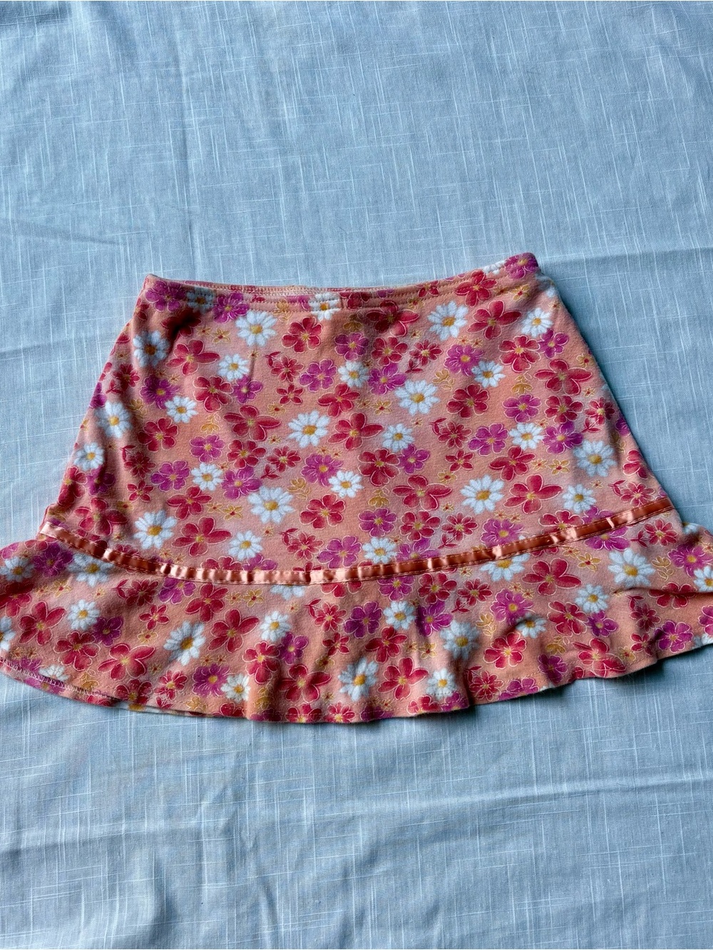 Vintage Joe B Pink Floral Ruffle Hem Girls' Skirt